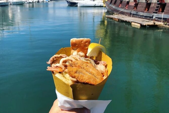 Fried seafood is a part of tasting on this Genoa food tour