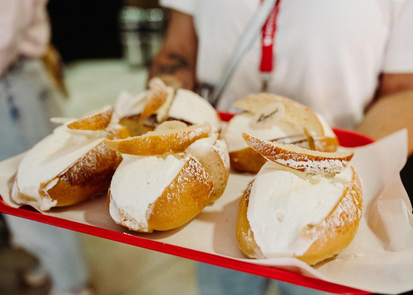 Romans enjoy maritozzi for breakfast â and so will you on this Testaccio food tour! A soft, cream-filled maritozzo pastry served with espresso â a classic Roman breakfast enjoyed on the Testaccio food tour