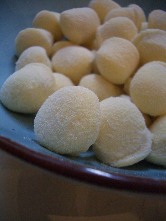 Fresh handmade Italian gnocchi we bought from a tiny pastificio in Italy — one of the best meal choices from our trip