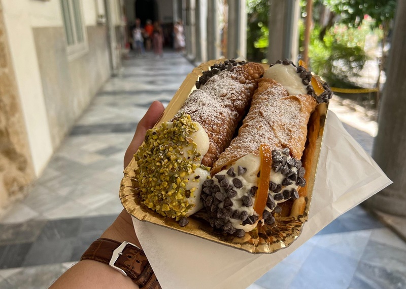 Cannoli on a Secret Food Tour in Palermo Sicilian cannoli enjoyed on a Secret Food Tour in Palermo