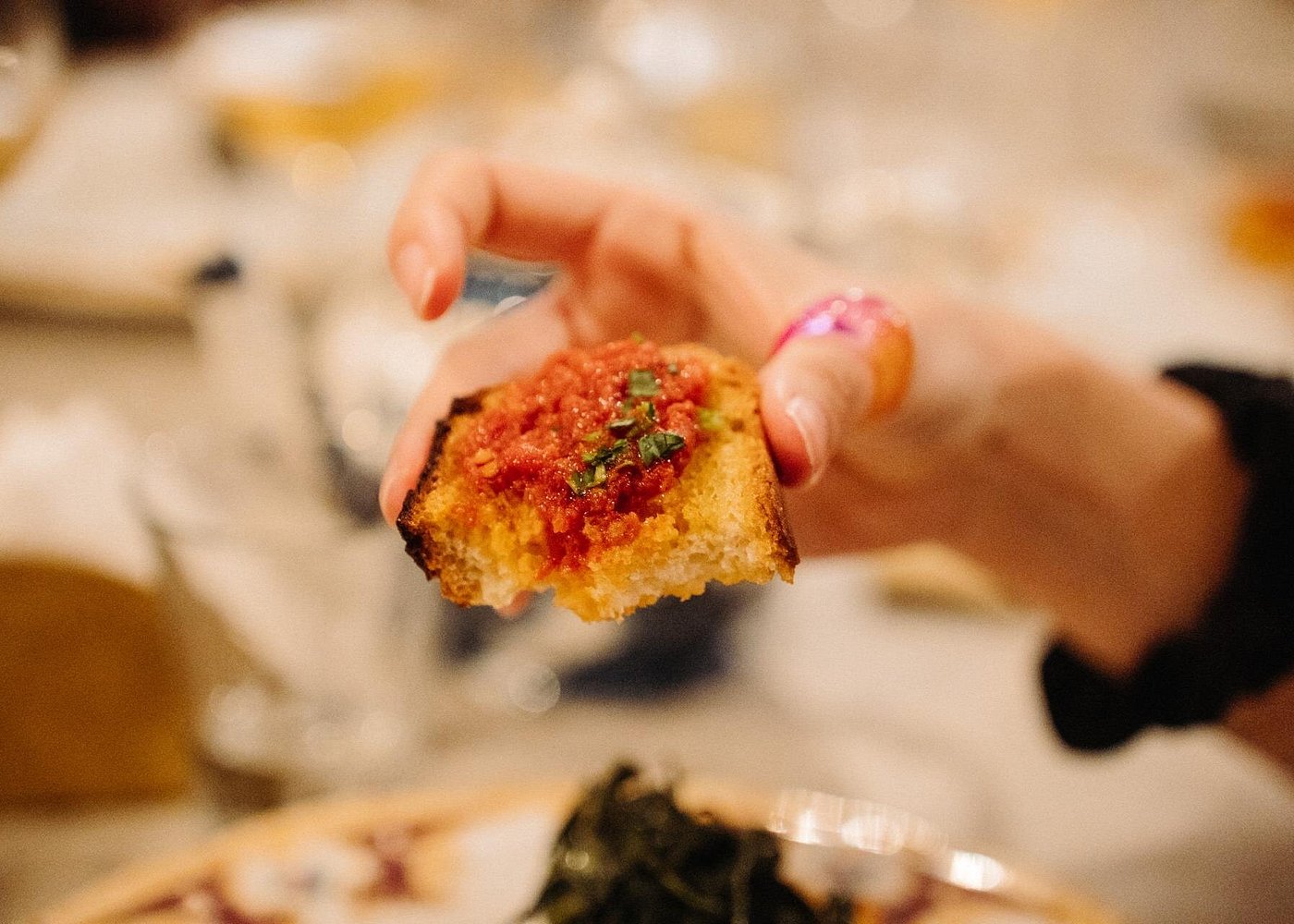 You'll nibble crusty bruschette along wines on this sunset food tour in Trastevere!