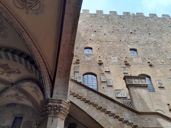 Bargello Museum in Florence Made from Brown Pietraforte Stone Exterior of the Bargello Museum in Florence, made from beautiful brown pietraforte stone