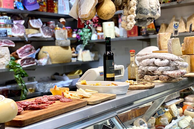 Tasting Tuscan salami and cheeses on a Florence food tour