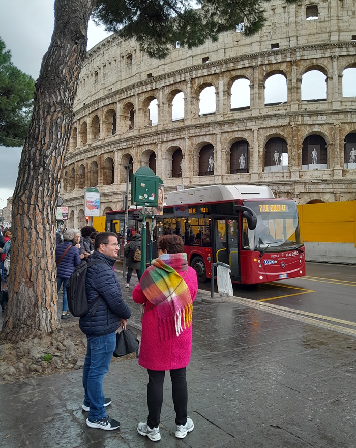Standing outside and walking through the inside of the Roman Colosseum — a mix of awe and history all around