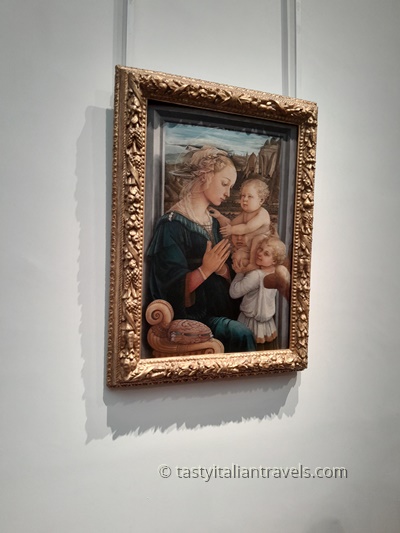 Madonna holding the Child in a Renaissance painting by Filippo Lippi