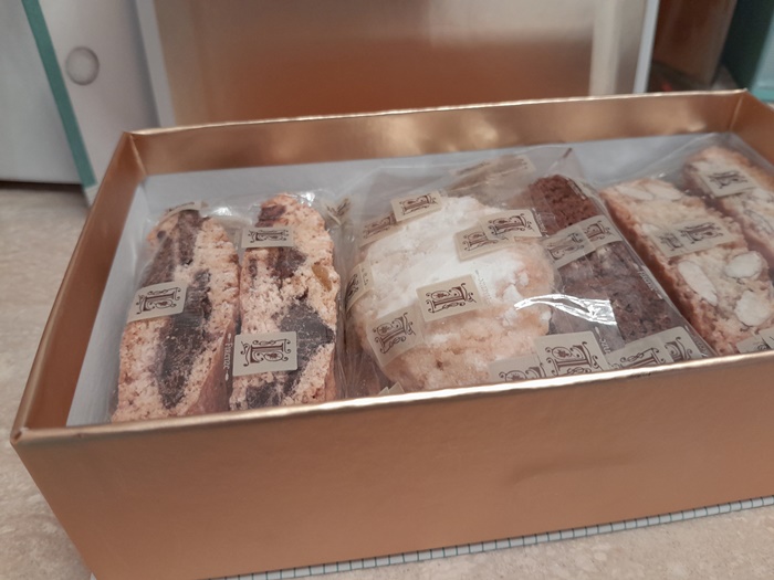 Pack of traditional Italian cookies from Florence, wrapped as a souvenir gift