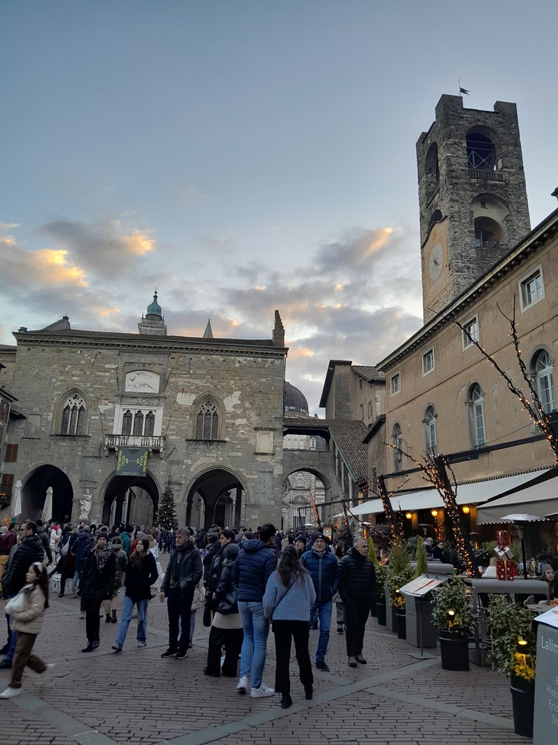 In the heart of Piazza Vecchia in Bergamo stands the Civic Tower, called the Campanone