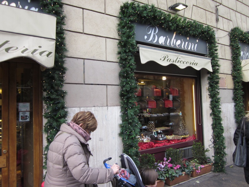 Traditional pasticceria in Testaccio neighborhood, Rome, with Italian pastries and local sweets
